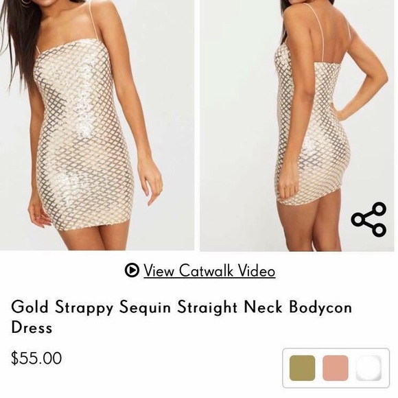 tight strappy gold dress